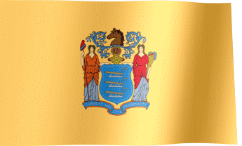 The waving flag of New Jersey (Animated GIF)