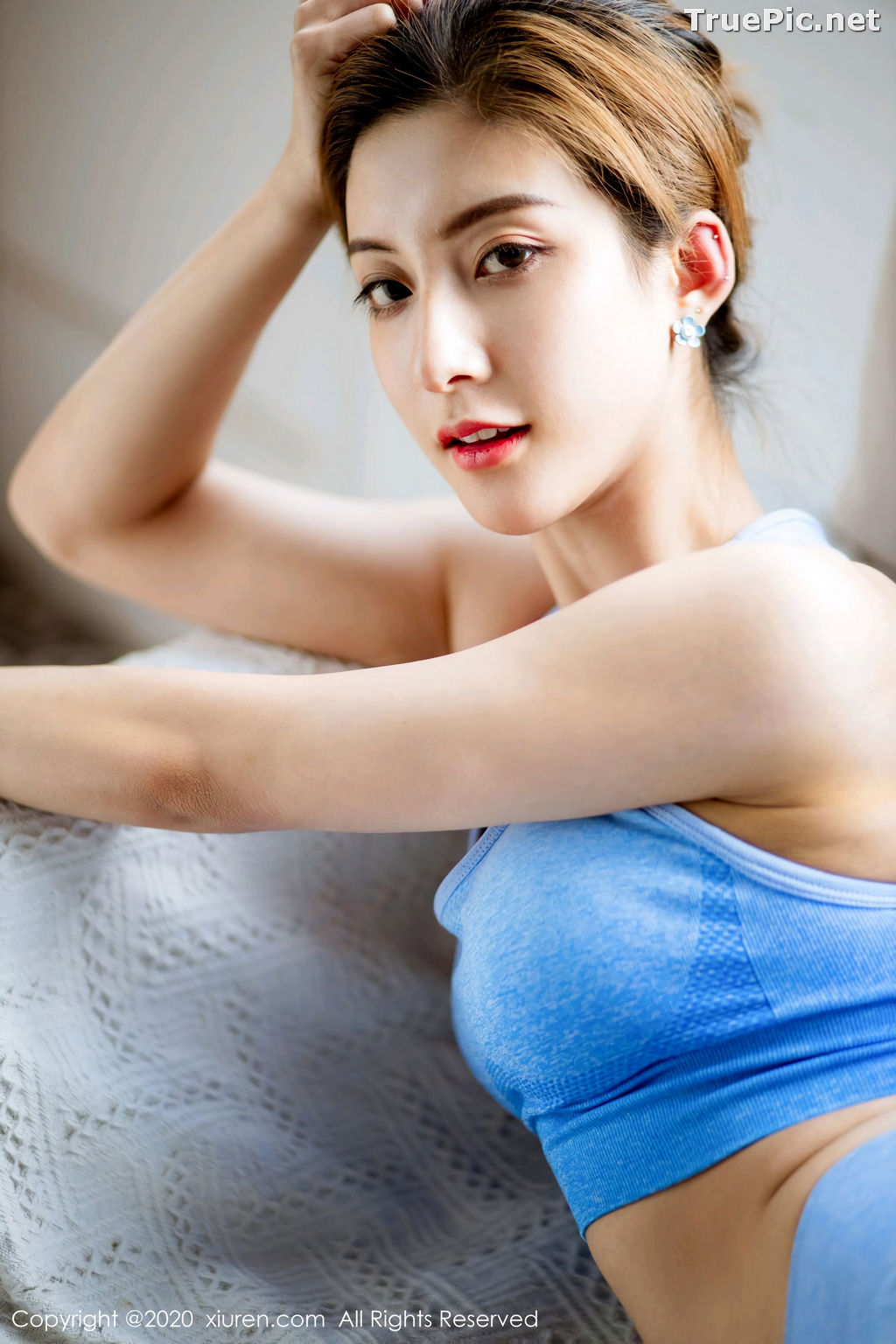 Image XIUREN No.2316 - Chinese Model 林文文yooki - Sexy Blue Fitness Set - TruePic.net - Picture-55