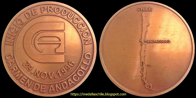 Medalla Inicio de Producción Minera Carmen de Andacollo
