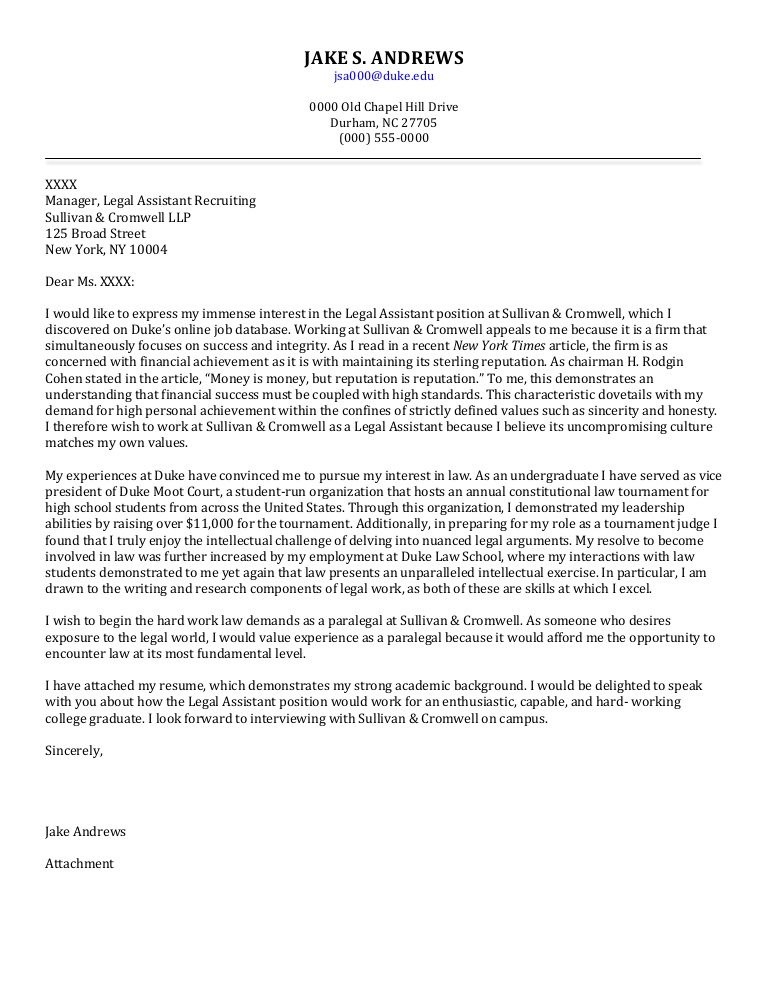 harvard law cover letter examples