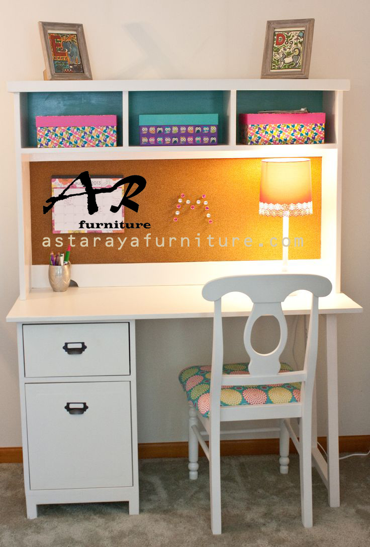 astaraya furniture Meja Belajar Minimalis Cat Duco Putih ASTA RAYA