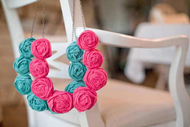 Fabric Rolled Flower Necklace Tutorial