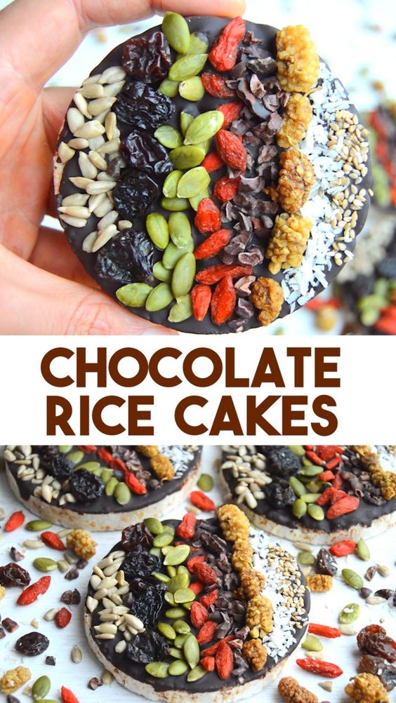 Chocolate Rice Cakes with Fruit and Seeds Cooking Classy