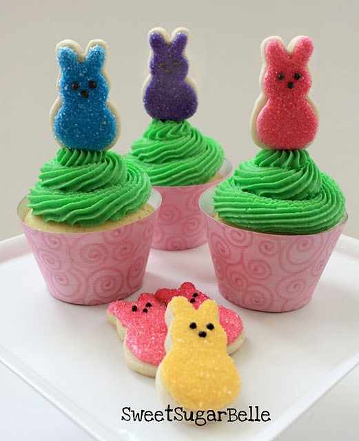 easter cupcakes with peeps. easter cupcakes with peeps.