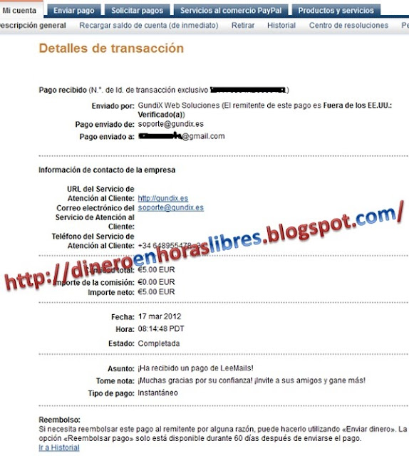 Comprobante de pago leemails