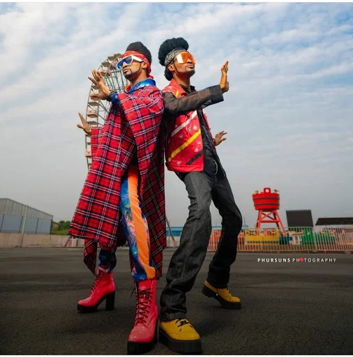 "Time to start questioning our parents" Denrele says as he meets and poses with his doppelganger (photos)