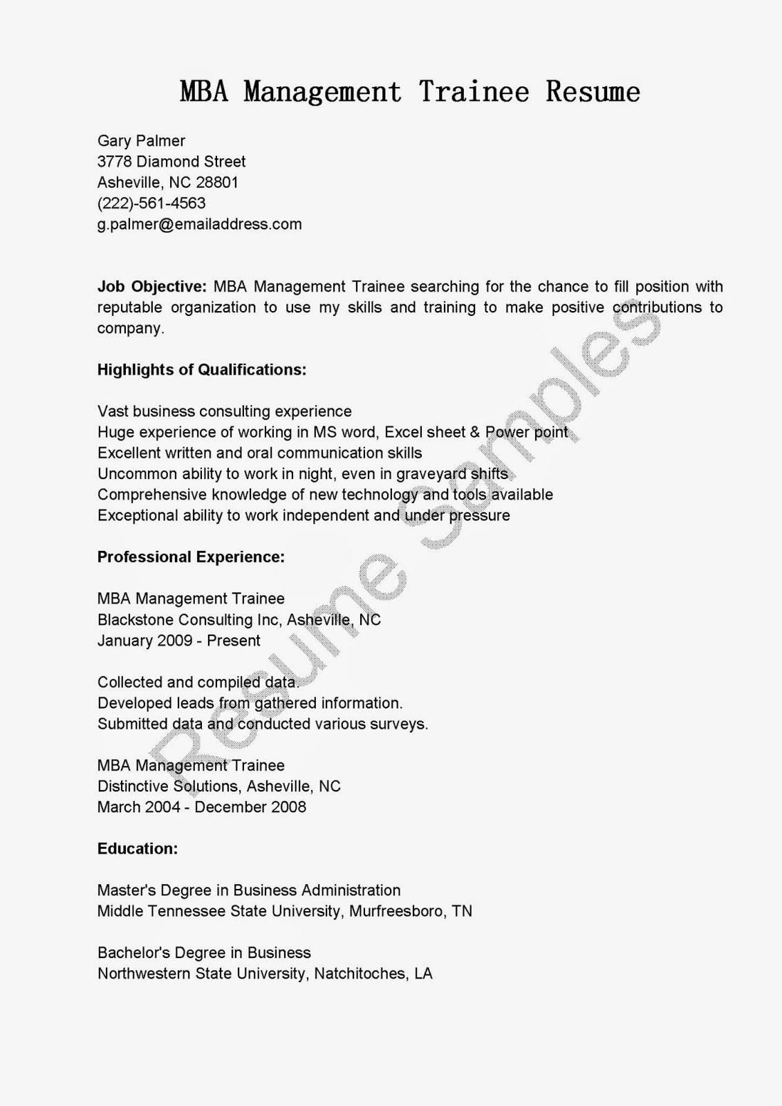 Mba Management Trainee resume sles mba management trainee resume sle Mba Management Trainee resume sles mba management trainee resume sle