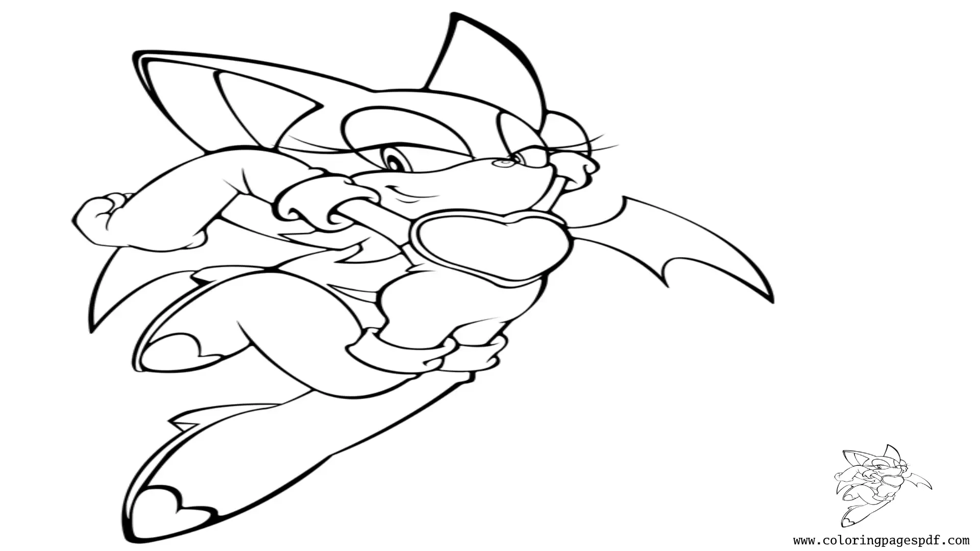 Coloring Page Of Rouge The Bat