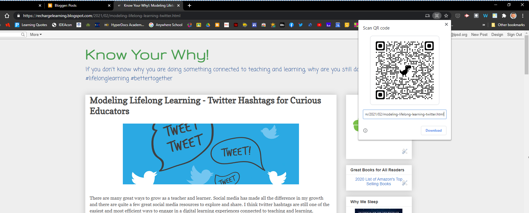 Know Your Why!: Google Chrome QR Code Creator - "Create QR Code for
