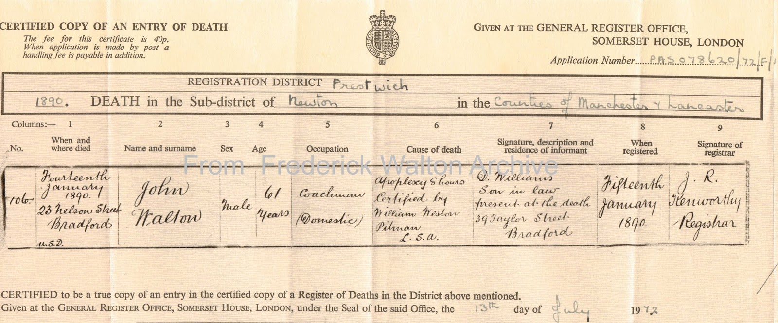 The Walton's of Derbyshire, Leicestershire and Staffordshire Grave