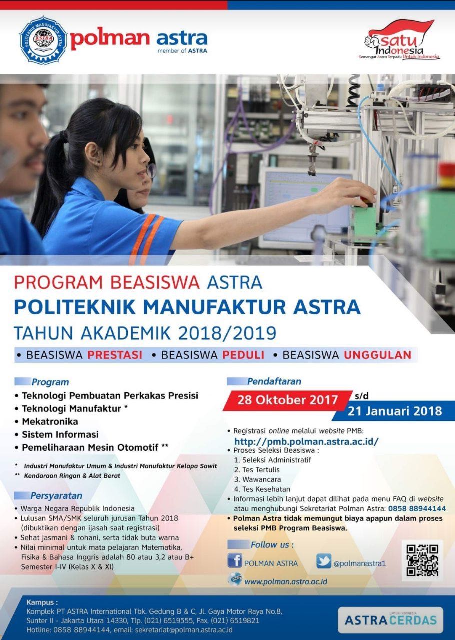 Beasiswa Kuliah ASTRA 2018/2019 kuliah gratis 2020 / 2021 atau Beasiswa Kuliah ASTRA 2018/2019 kuliah gratis 2020 / 2021 atau