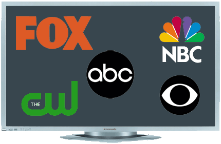 tv with logos of american networks