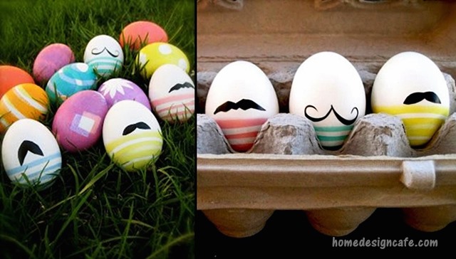 Mustache Easter Eggs, Easter Egg Decorating Ideas