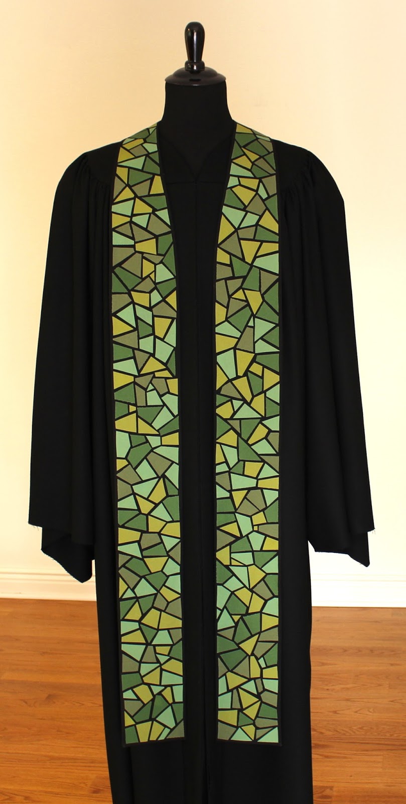 Selvage Blog Green Mosaic Clergy Stole