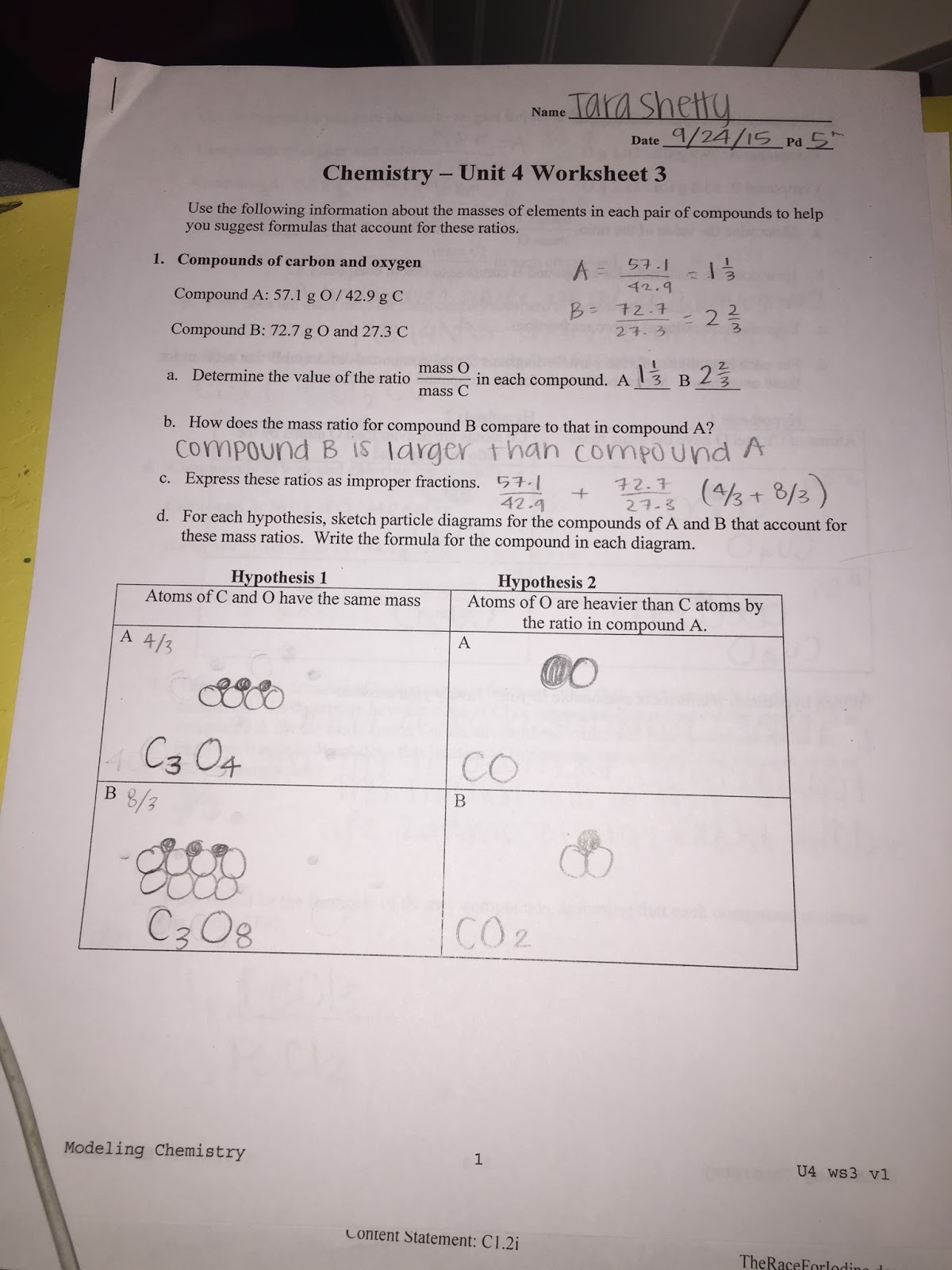 Chemistry Unit 6 Worksheet 1 Answer Key - Kayra Excel