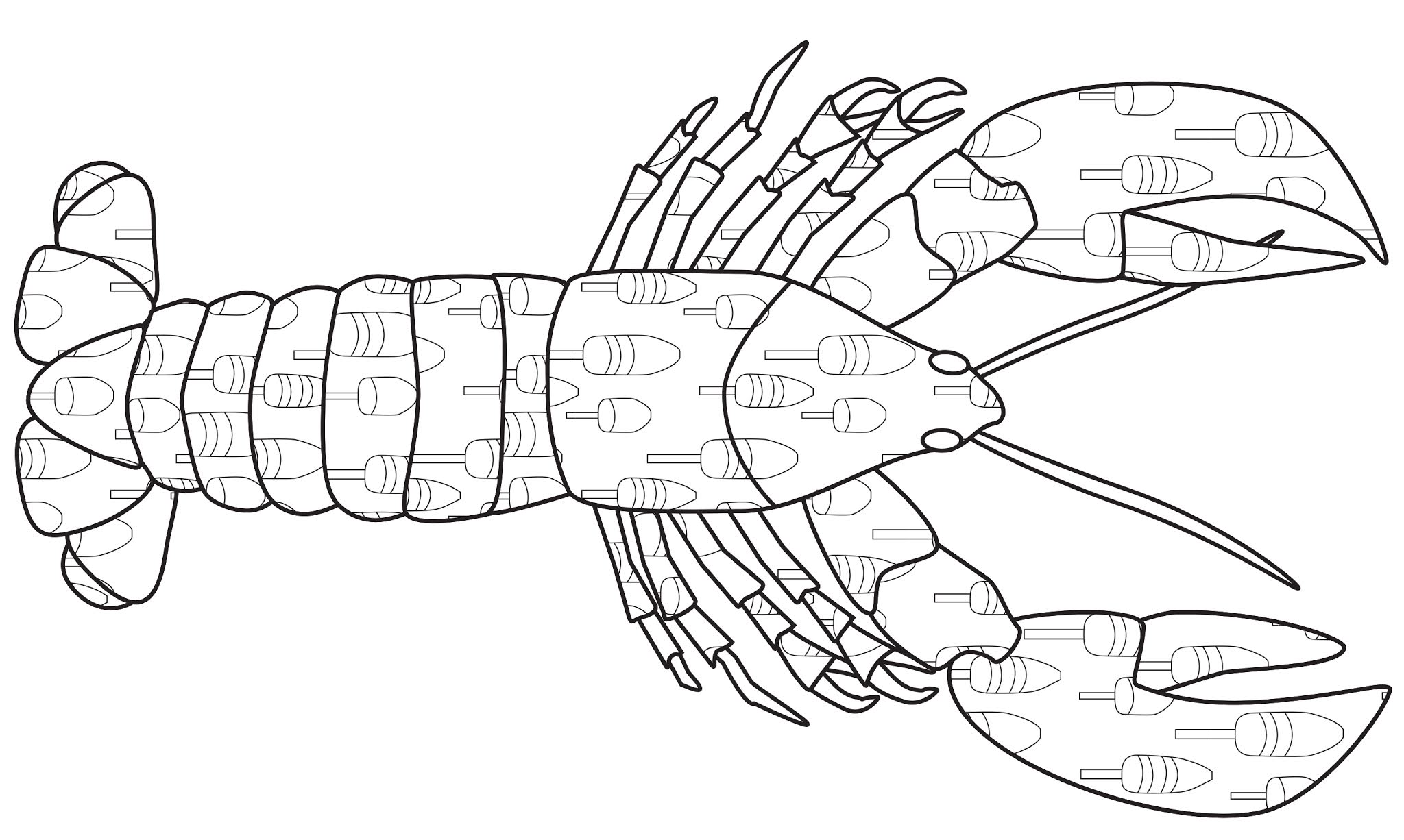 Free printable lobster coloring page