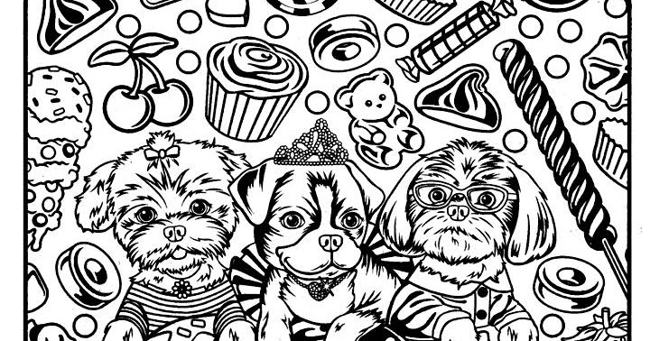 Pinto Dibujos: Mandala perritos dulces para colorear - Dibujos