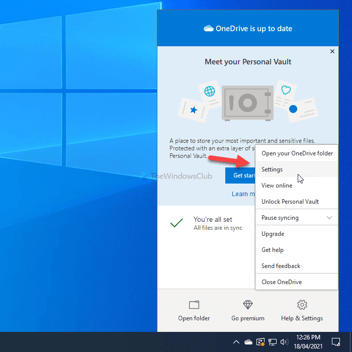 Cómo desactivar las notificaciones de archivos compartidos de OneDrive en Windows 10
