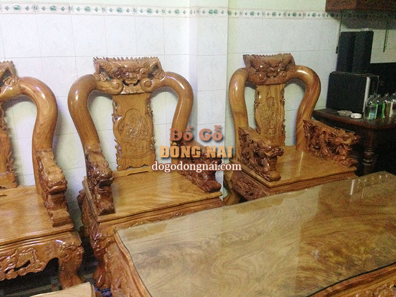 Salon phòng khách tay 12, 10 món (Hàng Tuyển) - Gõ Đỏ 100% - 8