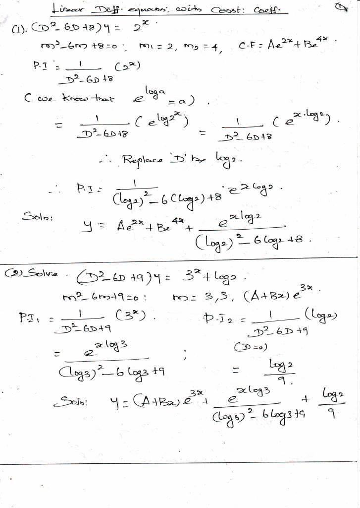 TPGIT MATHEMATICS Linear Differential Equation with constant