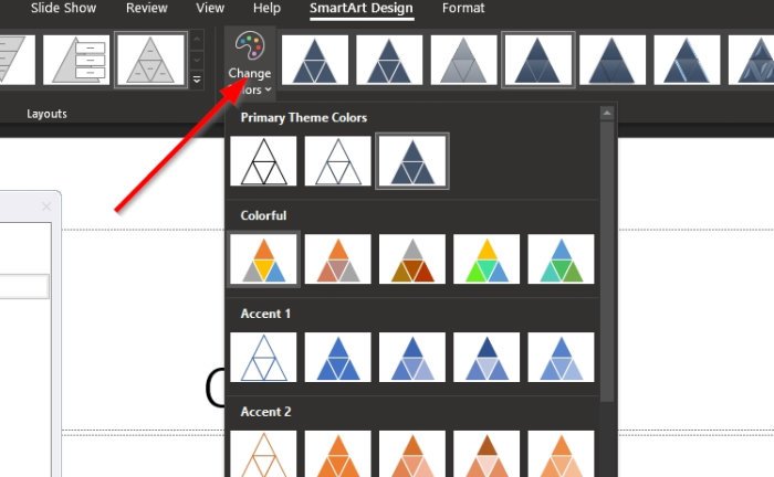 สร้างพีระมิดใน PowerPoint