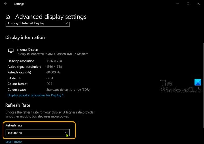 ตัวเลือก 144hz ไม่แสดงใน Windows 10 ตัวเลือกการแสดงผล-กราฟิกการ์ด AMD