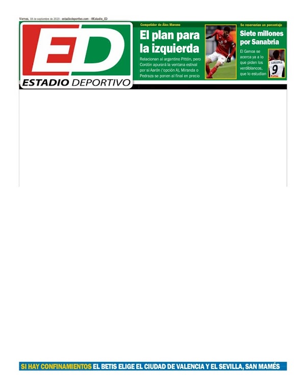 Betis, Estadio Deportivo: "El plan para la izquierda"