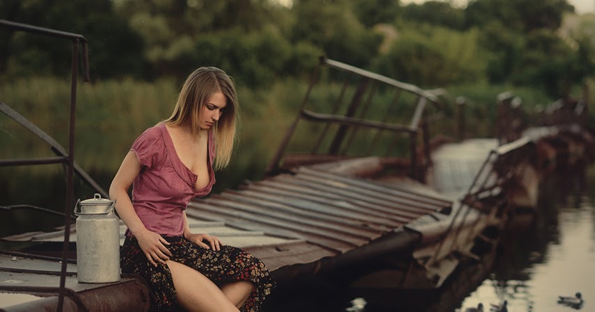 Hot girl…nude beside the broken bridge