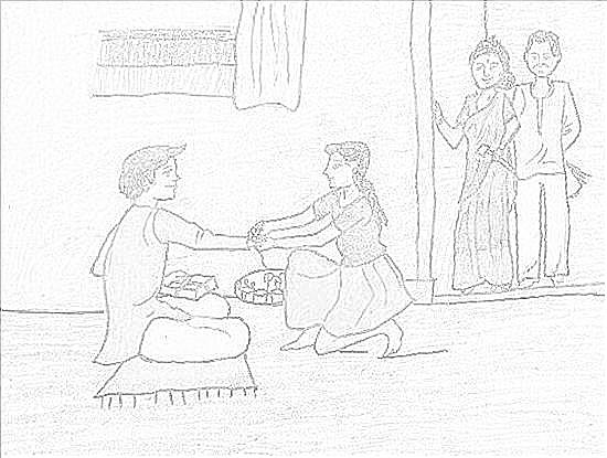 Raksha Bandhan drawing with family