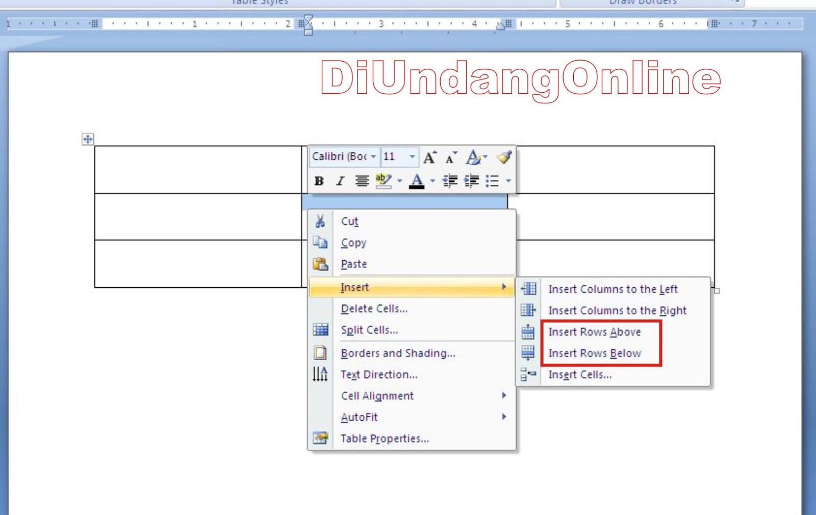 4 Cara Membuat Tabel di Microsoft Word diundang online