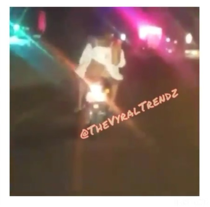 Uncultured Drunk Lady Spotted Drunk On Bike Having Fun As Biker Rides