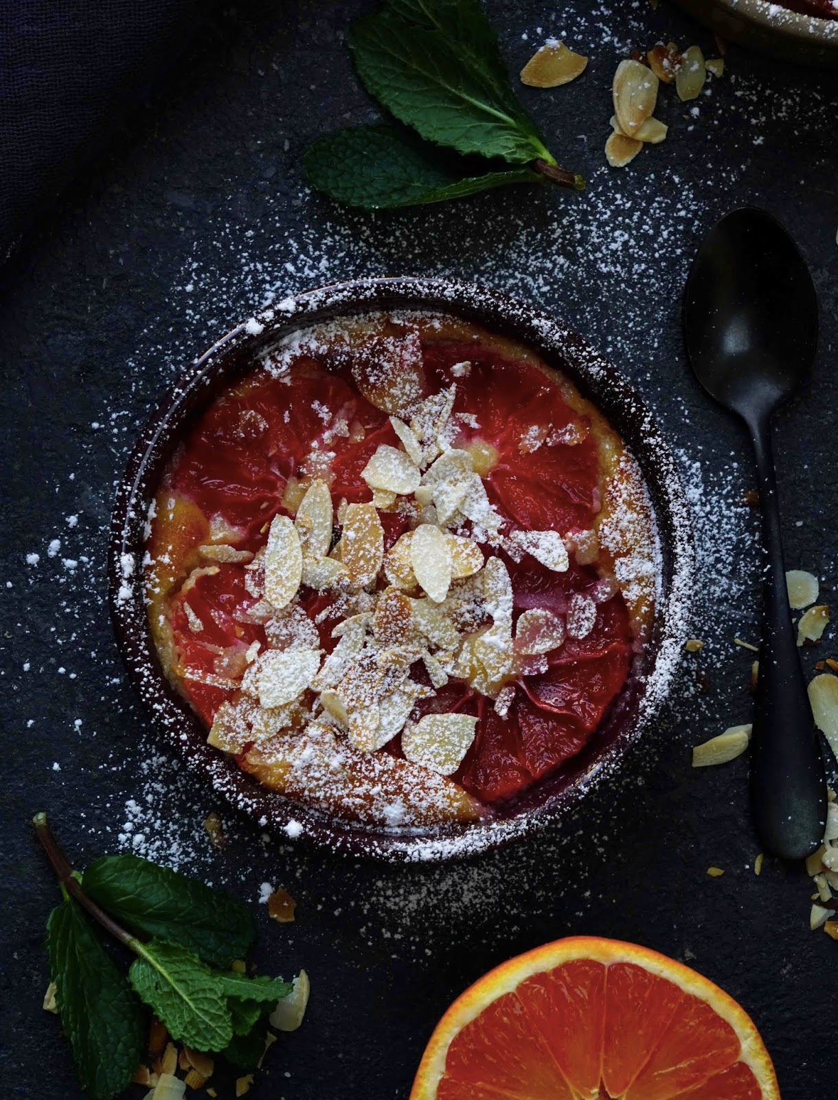 gratin à la fangipane et à l'orange dessert facile , recette légère , dessert aux fruits