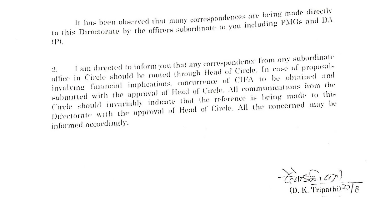 Guidelines for correspondence through proper channel India Posts