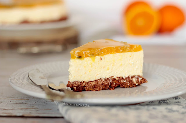 Cheesecake de Naranja con un Toque de Maracuyá, Saludable, Sin Azúcar y Sin Horno de www.recomiendoblog.com