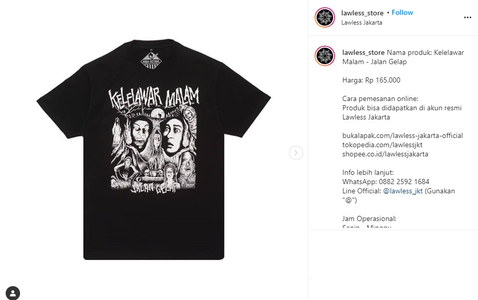 Tempat Beli Kaos Band Original Online Lengkap dengan Akun Instagram
