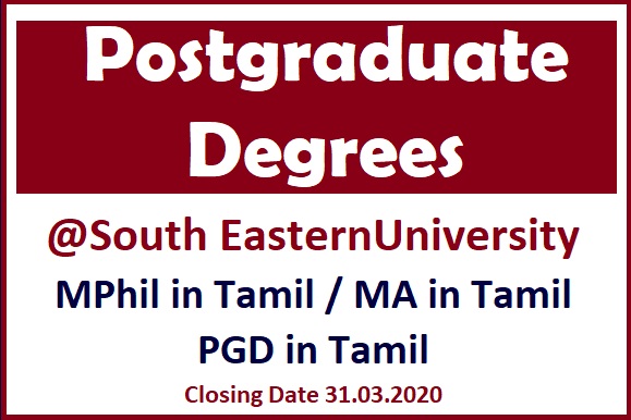 Postgraduate Degrees @South Eastern University