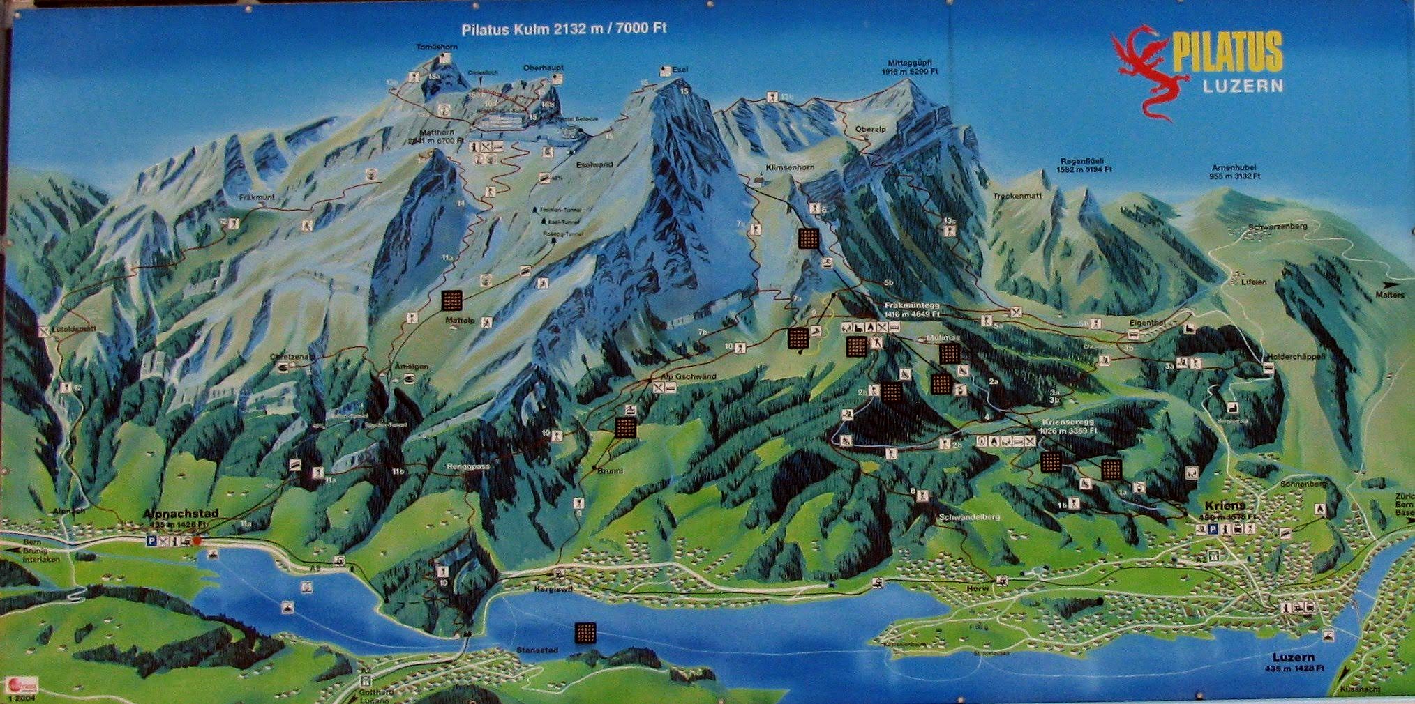 Pilatus Switzerland Map