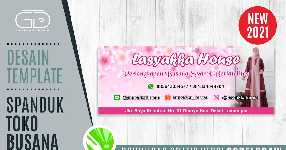 TEMPLATE DESAIN SPANDUK TOKO BUSANA DOWNLOAD GRATIS