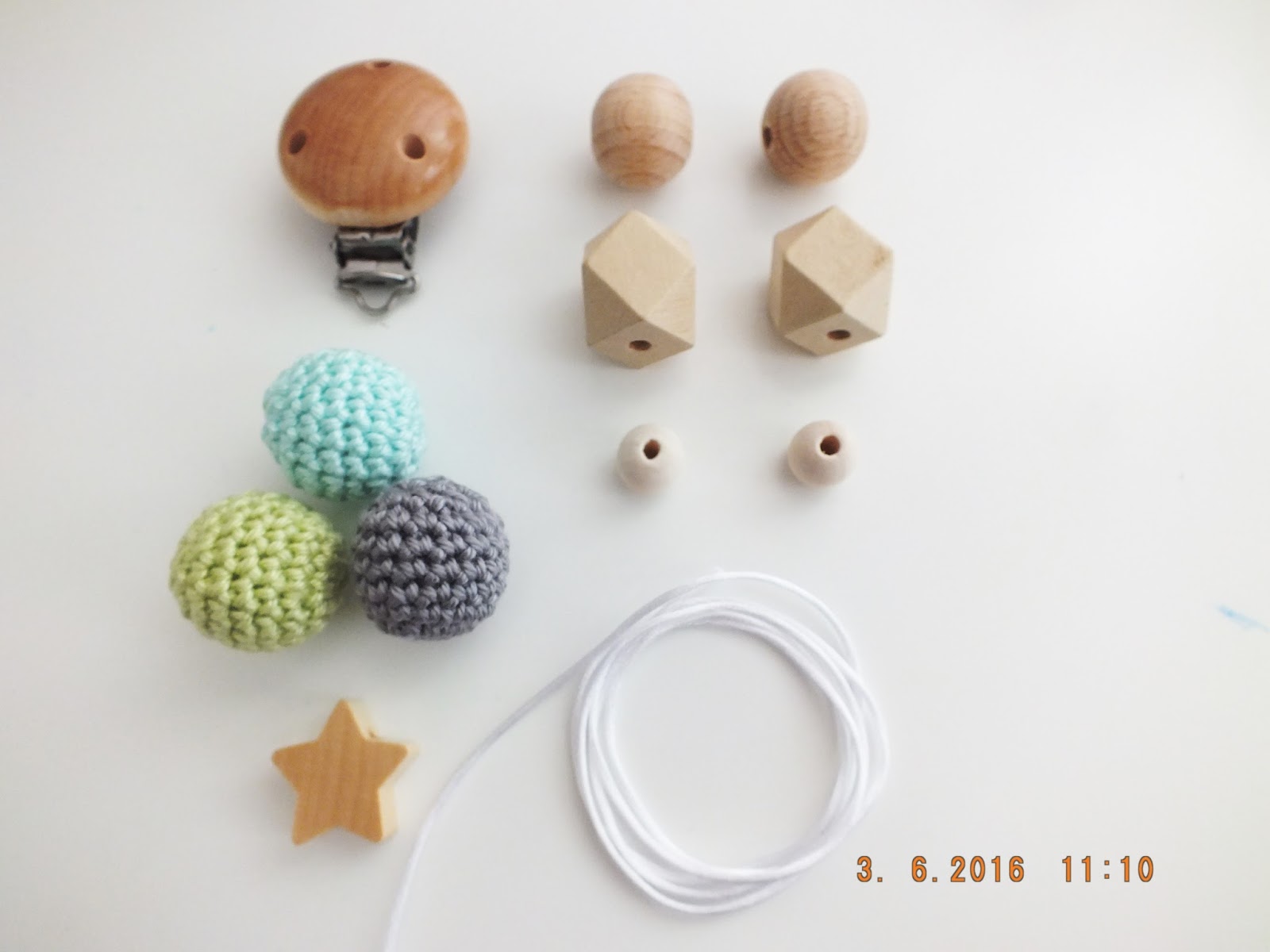 Häkeln Holzperlen Ball für Baby Beißring Schnullerkette DIY Halskette Beste 10 