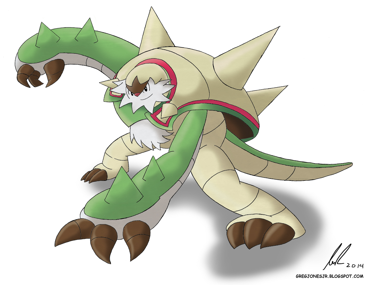 GREG JONES JR S SKETCHBOOK POKEMON CHALLENGE CARD CHESNAUGHT