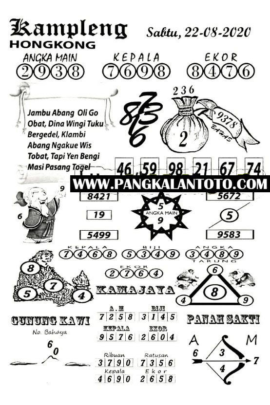 Syair Hk Jitu Malam Ini Sabtu 22-08-2020 - Prediksi Hk 2D Jitu Malam Ini,  Sgp, Sydney