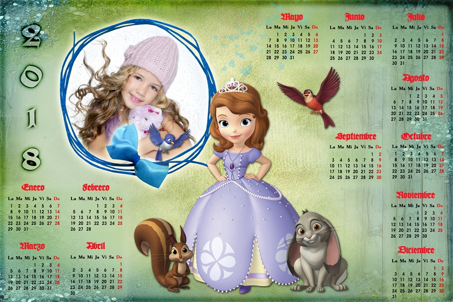 Calendario 2018 Princesa Sofía para Imprimir: ¡Organiza tu año con estilo!