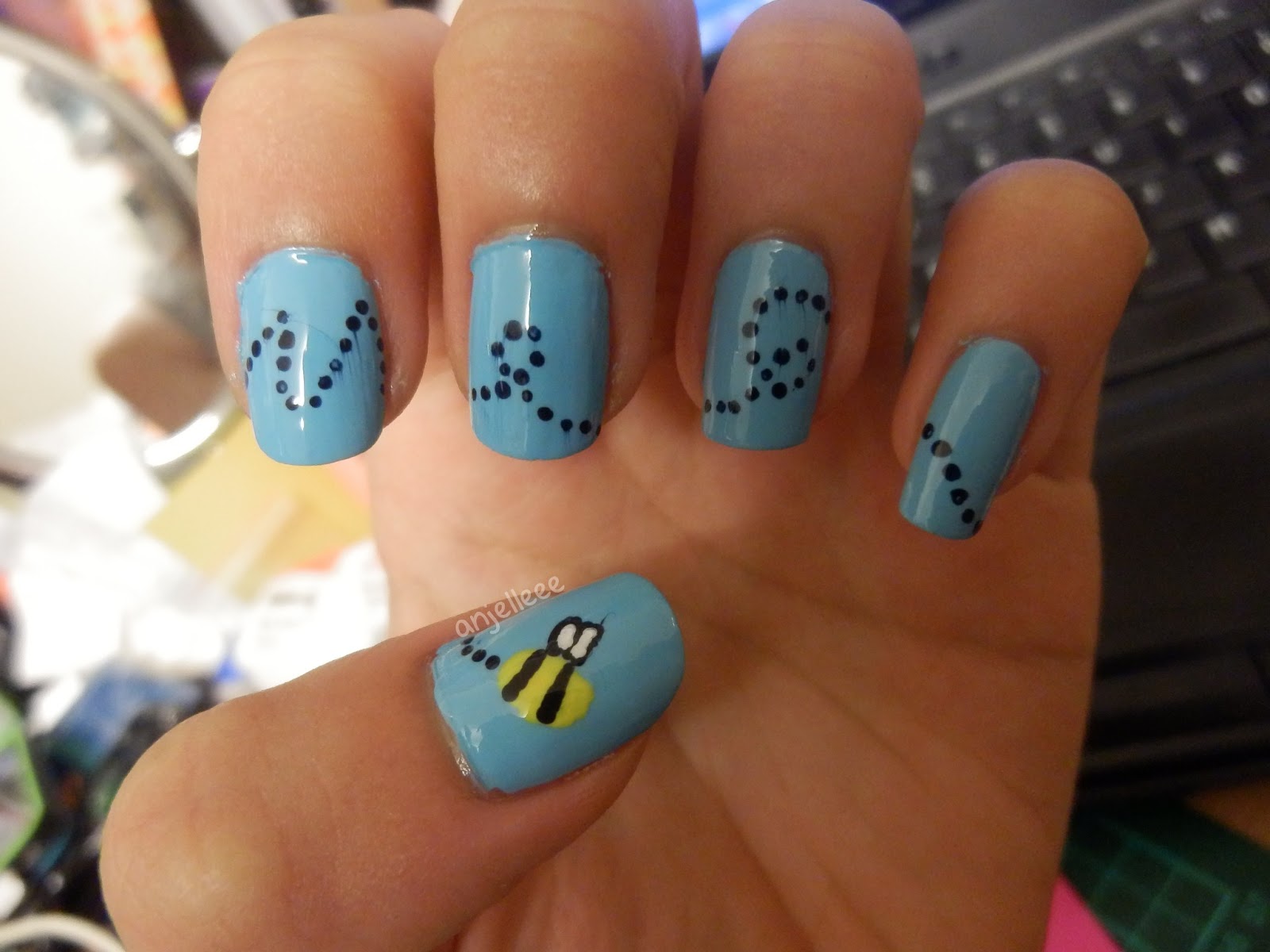8. Bumble Bee French Tip Nails - wide 11