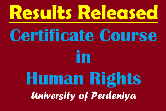 Results Released :Certificate Course In Human Rights - 2018/02