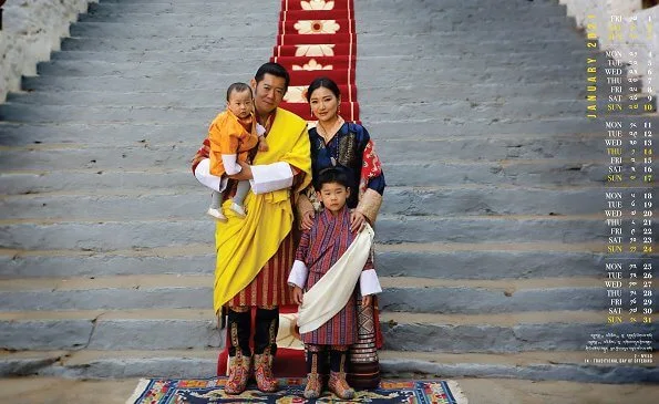 King Jigme Khesar Namgyal Wangchuck, Queen Jetsun Pema, Prince Jigme Namgyel Wangchuck and Prince Jigme Ugyen Wangchuck