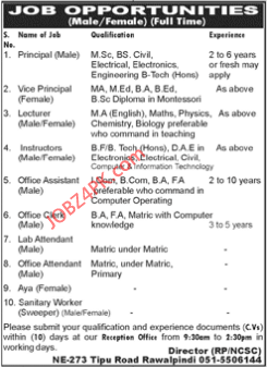 Latest JOBS 2021 Public Sector Organization,Principal(male), Vice Principal(female), Lecturer(male/female), Istructors(male/female), Office Assisstant(male), Office Clerk(male)