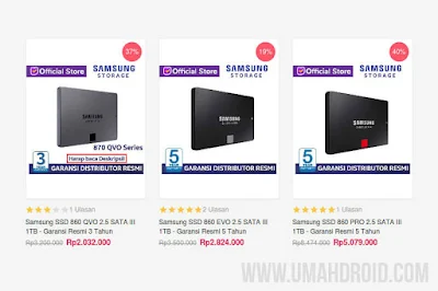 Harga SSD Samsung Terbaru