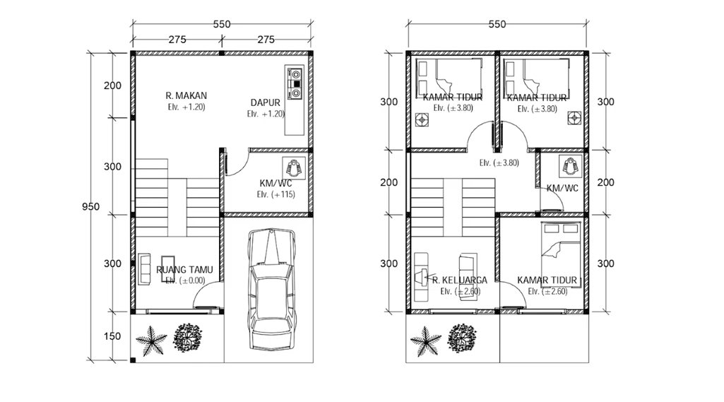 Desain Rumah Minimalis 3 Kamar Di Lahan 5 5 M X 9 5 M