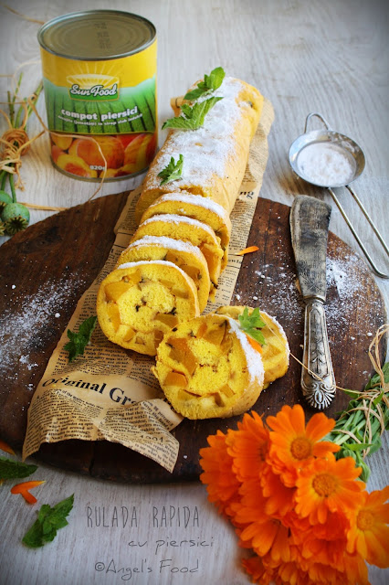 Rulada rapida cu piersici Sun Food