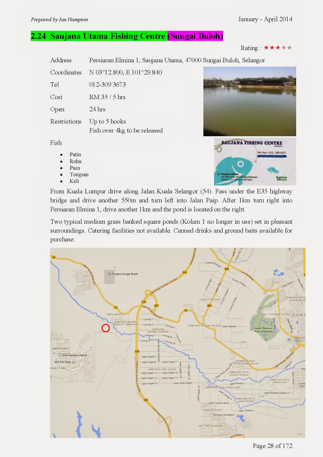 Kolam Pancing (Fishing Ponds) Selangor & Kuala Lumpur Saujana Utama